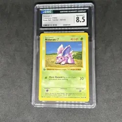Pokemon Nidoran (M) 55/102 1st Edition Base Set Shadowless (English) - CGC 8.5 - Image 1