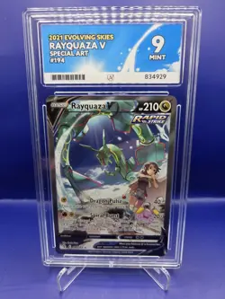 Pokemon TCG Rayquaza V #194 Evolving Skies Special Art ACE Mint 9 Graded - Image 1