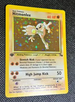 Pokemon Hitmonlee 7/62 (1st Edition) Fossil Holo (Never Played) *Near Mint* - Image 3