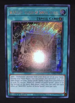 Yugioh Wanted Seeker of Sinful Spoils RA03-EN074 Secret Rare 1st NM w/Tracking - Image 2
