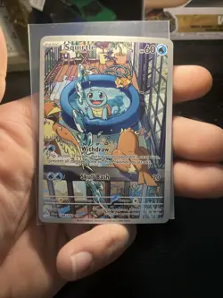 Pokemon TCG Squirtle Stellar Crown Illustration Card 148/142 LP - Image 1