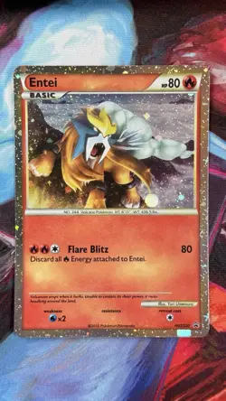 2010 Entei HGSS20 Heart Gold Soul Silver Black Star Promo Pokemon Card Holo NM - Image 1