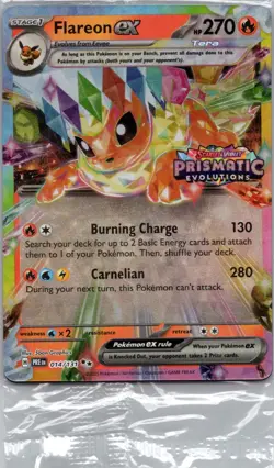 Flareon ex -Prismatic Evolutions Stamp Promo Cards & Products 014/131 NM - Image 1