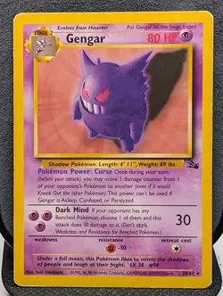 GENGAR 20/62 NON-HOLO RARE FOSSIL SET POKEMON CARD - LP - Image 1