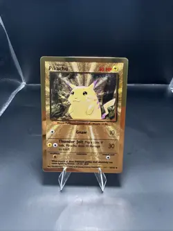 Pokemon Gold Metal Pikachu Card 58/102 Pokemon Celebrations 25th Anniversary - Image 2