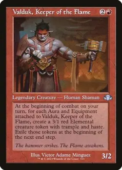 2x Valduk, Keeper of the Flame - Foil Retro Frame Dominaria Remastered NM MTG - Image 1