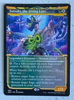 MTG Magic the Gathering Neon Dynasty Showcase Satsuki, the Living Lore - Rare - Image 1