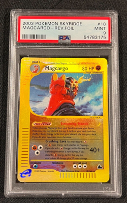 2003 Pokemon Skyridge Magcargo 18/144 Reverse Holo Graded PSA 9 Mint AA 111823 - Image 1
