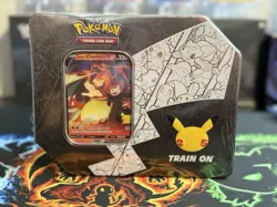 Pokemon TCG Celebrations Lance’s Charizard V Large Tin 25th Factory Sealed - Image 1