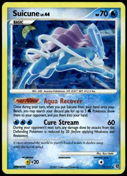Suicune 19/132 Holo Rare Secret Wonders Pokemon Cracked Ice Holo MP - Image 1
