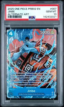 2025 One Piece PRB02-Premium Booster - Jinbe #007 - Alternate Art - PSA 10 - Image 1