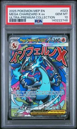 2025 Pokemon Mega Charizard X Ex 023 Ultra Premium Collection PSA 10 Gem Mint - Image 1