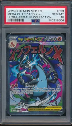 2025 Pokemon MEP 023 Mega Charizard X ex Ultra Premium Collection PSA 10 - 9804 - Image 1
