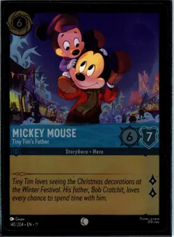 Disney Lorcana Mickey Mouse - Tiny Tim's Father Winterspell COLD FOIL 140/204 NM - Image 1