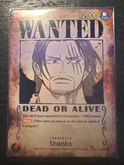 one piece card game Shanks (wanted poster) Unplayed Mint condition - Image 1