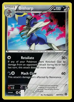 Pokemon Card Steam Siege Bisharp 64/114 Rare Holo - Image 1