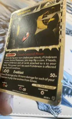 Prime Umbreon Holo Pokemon TCG Card 86/90 Undaunted Very Heavy Play See Photos - Image 3