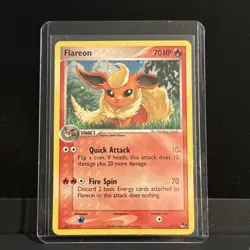 Pokemon TCG 2006 Flareon 2/17 Pop Series Promos, Holo Rare Card NM Swirl - Image 1