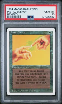 1994 Magic The Gathering MTG Instill Energy Revised PSA 10 Gem Mint Pop 7 - Image 1
