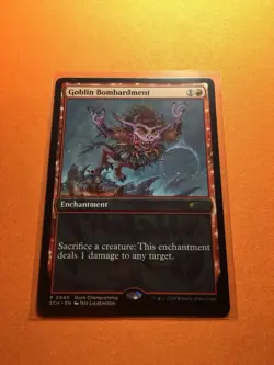 MTG Magic The Gathering Goblin Bombardment Promo Rare Red Enchantment - Image 1