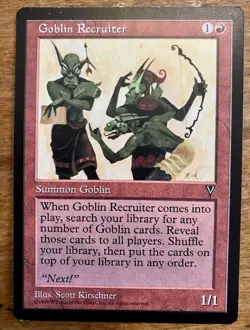 Goblin Recruiter Visions Regular MTG—Never Played NM—Vintage Magic the Gathering - Image 1