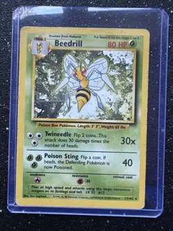 Pokemon TCG Beedrill Base Set, 17/102, Regular Rare, LP Condition - Image 1