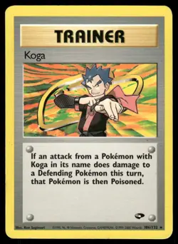Pokemon Cards Koga 106/132 Unlimited Gym Challenge WOTC Rare LP - Image 1