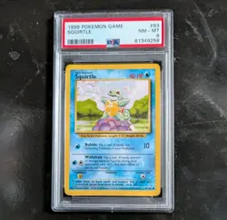 PSA 8 NM - MINT 1999 BASE SET POKEMON SQUIRTLE 63/102 #63 WOTC GRADED CARD - Image 1
