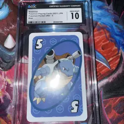 Blastoise – CGC 10 GEM MINT – 2021 Japanese Pokemon Pocket UNO Card #5 Blue - Image 1