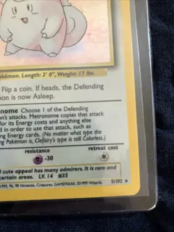 🤗Clefairy 005/102 Base Set Unlimited Holo - Pokemon TCG Single Lp - Image 3