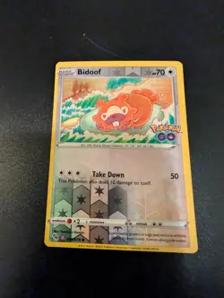 Bidoof 059/078 Peelable Ditto Reverse Holo Pokemon GO Stamp Pokemon TCG Card NM - Image 1