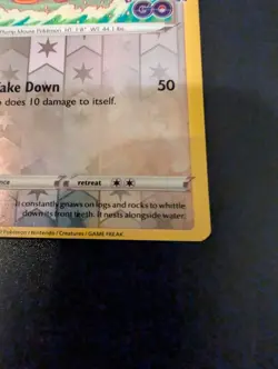 Bidoof 059/078 Peelable Ditto Reverse Holo Pokemon GO Stamp Pokemon TCG Card NM - Image 4