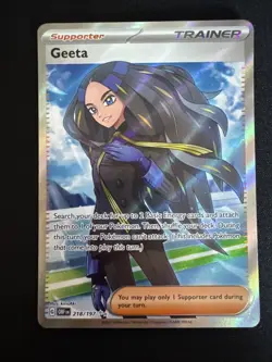 Geeta 218/197 S&V Obsidian Flames Full Art Ultra Rare Holo Trainer Pokemon NM - Image 1