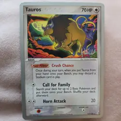 Pokemon Tauros EX Crystal Guardians 12/100 Holo Basic 70 HP World Championships… - Image 1