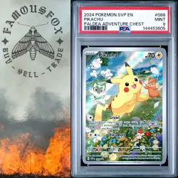 2024 Pokemon Pikachu Paldea Adventure Chest SVP 088 Black Star Promo PSA 9 Mint - Image 1