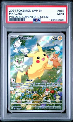 2024 Pokemon Pikachu Paldea Adventure Chest SVP 088 Black Star Promo PSA 9 Mint - Image 2