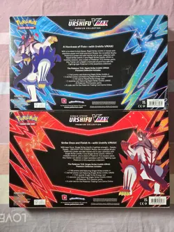 Pokemon Rapid Strike & Single Strike Urshifu VMAX Premium Box Red and Blue - Image 2