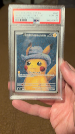 2023 POKEMON PIKACHU WITH GREY FELT HAT VAN GOGH GEM MINT PSA 10 - Image 2