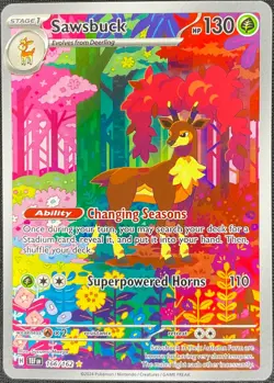 Sawsbuck 166/162 Temporal Forces Pokemon Illustration Rare NM - Image 1