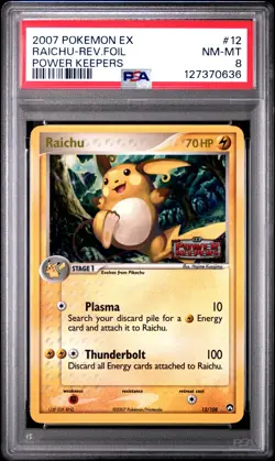 Raichu Reverse Holo 12/108 Power Keepers Pokemon PSA 8 - Image 1