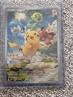 Pokemon Pikachu TCG Holo Black Star Promo SVP027 IR Paldea Evolved - Image 2