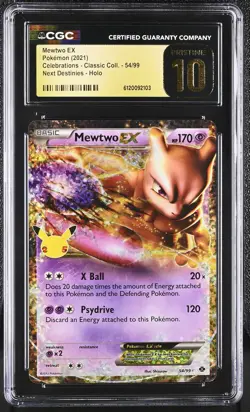 MEWTWO EX Celebrations Next Destinies Holo #54 CGC Pristine 10 Pokemon - Image 1