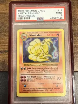 1999 POKEMON BASE SET SHADOWLESS #12 NINETALES-HOLO PSA 9 - Image 2