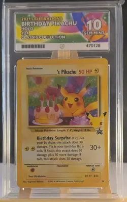 Pokemon TCG Birthday Pikachu Celebrations ACE 10 - Ace Label Anniversary - Image 2