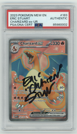 PSA Signed Eric Stuart Pokemon Charizard ex Scarlet & Violet-151 183/165 Holo UR - Image 1