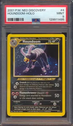 2001 POKEMON NEO DISCOVERY HOUNDOOM #4 HOLO PSA 9 - Image 1