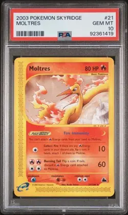 Pokemon TCG - Skyridge (2003) - Moltres 21/144 - PSA 10 Gem Mint - Image 1