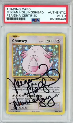 PSA Signed Megan Hollingshead Pokemon TCG Chansey 003/102 Base Set Holo Rare - Image 1