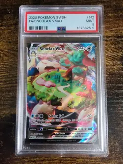Pokemon Sword & Shield Snorlax VMAX Full Art 142/202 PSA 9 Mint - Image 1