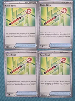 4x Playset Roto-Stick 127/131 Sv: Prismatic Evolutions Regular Pokemon TCG - Image 1